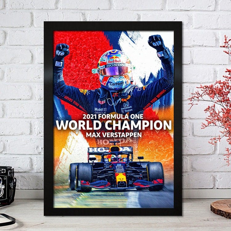 Poster Formel 1 Max Verstappen Rennfahrer Helm Rennwagen Red Bull I Deko Print ohne Rahmen