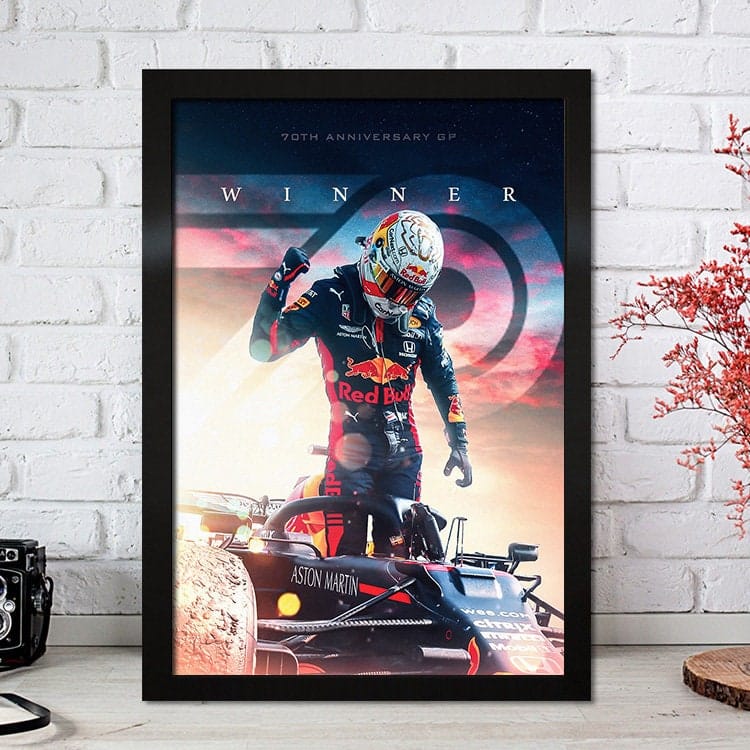 Poster Formel 1 Max Verstappen Rennfahrer Helm Rennwagen Red Bull I Deko Print ohne Rahmen