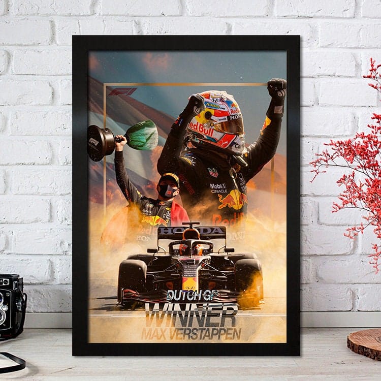 Poster Formel 1 Max Verstappen Rennfahrer Helm Rennwagen Red Bull I Deko Print ohne Rahmen