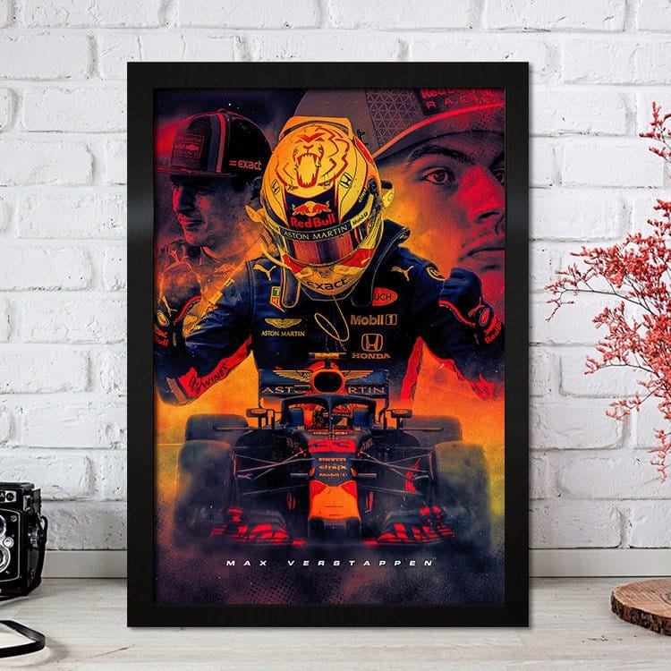 Poster Formel 1 Max Verstappen Rennfahrer Helm Rennwagen Red Bull I Deko Print ohne Rahmen