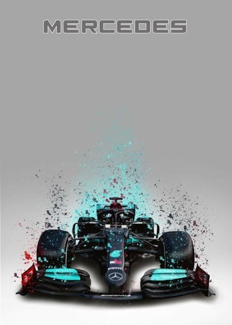 Poster Formel 1  Rennwagen Aquarell I Deko Print ohne Rahmen