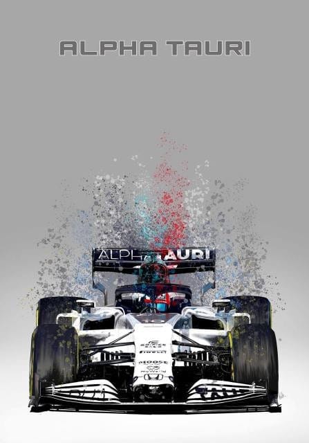 Poster Formel 1  Rennwagen Aquarell I Deko Print ohne Rahmen