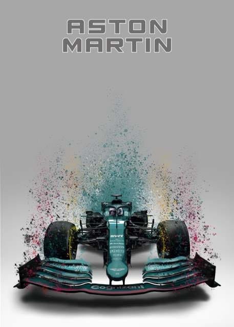 Poster Formel 1  Rennwagen Aquarell I Deko Print ohne Rahmen