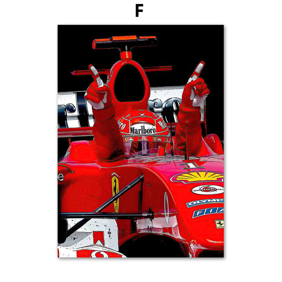 Poster Formel 1 Rennwagen Rennfahrer I Deko Print ohne Rahmen